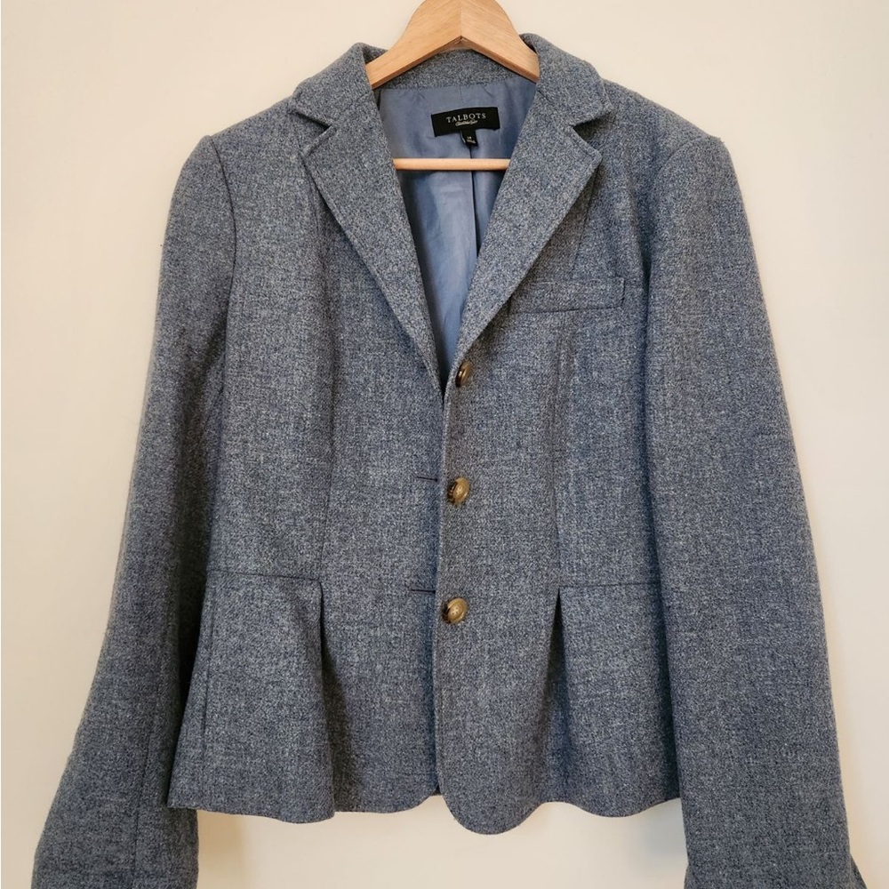 "Beautiful Blue Wool Blazer from Talbots - Timeless Style!"